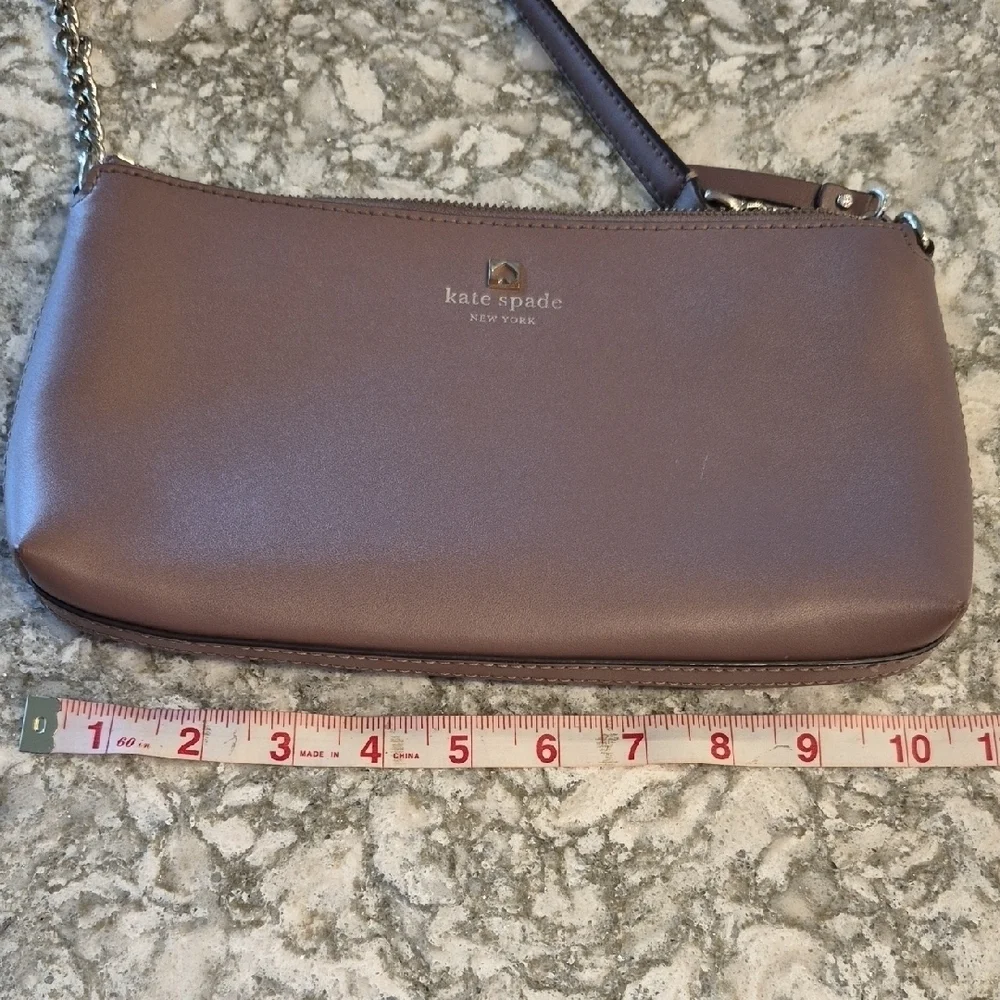Kate Spade Declan Brown Crossbody Bag with Silver Chain